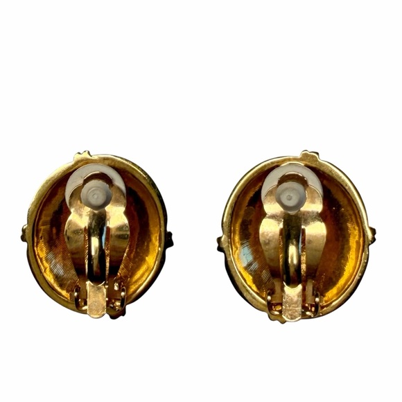 Vintage Swarovski Jewelers Collection Gold Rope Pave Crystal Clip-On Earrings - Picture 4 of 11